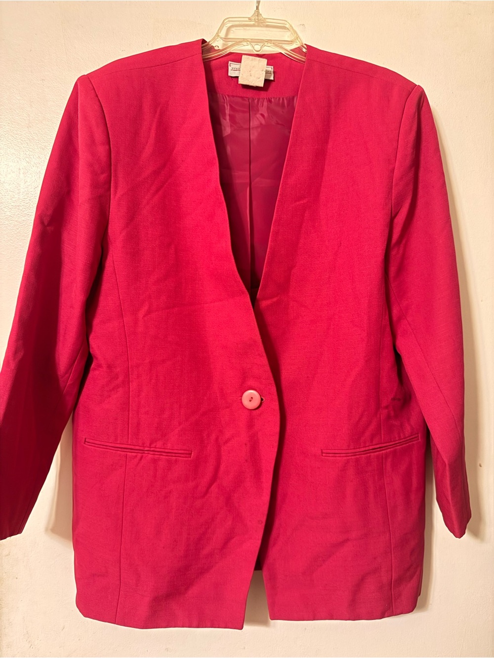 Prestige Business Fashions Women's Single-Button Pink Blazer Jacket 18
